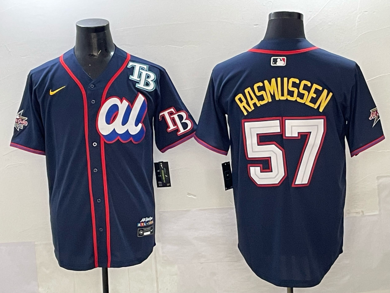 Men Texas Rangers #57 Rasmussen blue 2025 MLB All Star Jersey 001